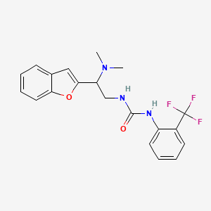 molecular formula C20H20F3N3O2 B2462879 1-(2-(Benzofuran-2-yl)-2-(dimethylamino)ethyl)-3-(2-(trifluoromethyl)phenyl)urea CAS No. 2034613-53-9