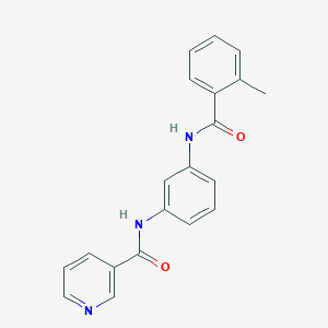 molecular formula C20H17N3O2 B246288 N-{3-[(2-methylbenzoyl)amino]phenyl}nicotinamide 