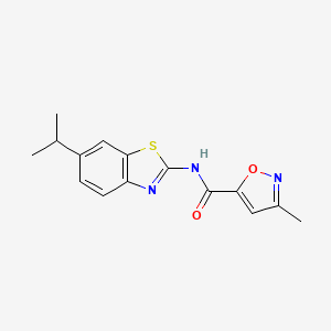 molecular formula C15H15N3O2S B2462884 N-(6-isopropylbenzo[d]thiazol-2-yl)-3-methylisoxazole-5-carboxamide CAS No. 946205-19-2