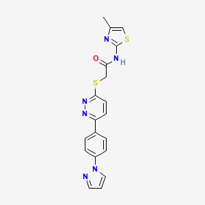 2-((6-(4-(1H-pyrazol-1-yl)phenyl)pyridazin-3-yl)thio)-N-(4-methylthiazol-2-yl)acetamide