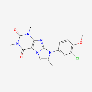 molecular formula C17H16ClN5O3 B2462888 6-(3-Chloro-4-methoxyphenyl)-2,4,7-trimethylpurino[7,8-a]imidazole-1,3-dione CAS No. 876672-21-8