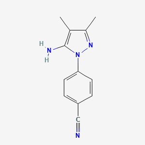 molecular formula C12H12N4 B2462890 4-(5-imino-3,4-dimethyl-2,5-dihydro-1H-pyrazol-1-yl)benzonitrile CAS No. 1333648-15-9