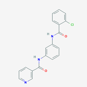 molecular formula C19H14ClN3O2 B246290 N-{3-[(2-chlorobenzoyl)amino]phenyl}nicotinamide 