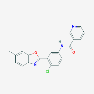molecular formula C20H14ClN3O2 B246291 N-[4-chloro-3-(6-methyl-1,3-benzoxazol-2-yl)phenyl]nicotinamide 