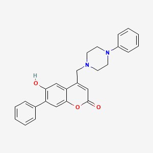 6-hydroxy-7-phenyl-4-[(4-phenylpiperazin-1-yl)methyl]-2H-chromen-2-one