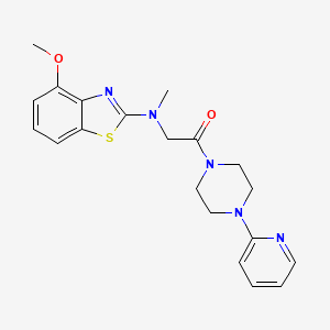 molecular formula C20H23N5O2S B2462920 2-((4-Methoxybenzo[d]thiazol-2-yl)(methyl)amino)-1-(4-(pyridin-2-yl)piperazin-1-yl)ethanone CAS No. 1351589-17-7