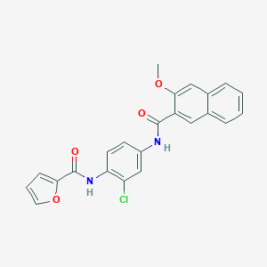 molecular formula C23H17ClN2O4 B246293 N-{2-chloro-4-[(3-methoxy-2-naphthoyl)amino]phenyl}-2-furamide 