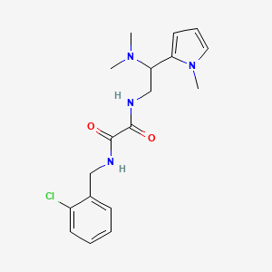 molecular formula C18H23ClN4O2 B2462940 N1-(2-氯苄基)-N2-(2-(二甲基氨基)-2-(1-甲基-1H-吡咯-2-基)乙基)草酰胺 CAS No. 1049402-43-8