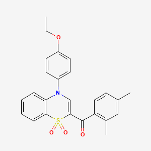 molecular formula C25H23NO4S B2462942 (2,4-dimethylphenyl)[4-(4-ethoxyphenyl)-1,1-dioxido-4H-1,4-benzothiazin-2-yl]methanone CAS No. 1114871-88-3