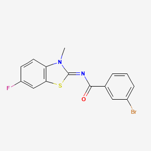 (E)-3-bromo-N-(6-fluoro-3-methylbenzo[d]thiazol-2(3H)-ylidene)benzamide