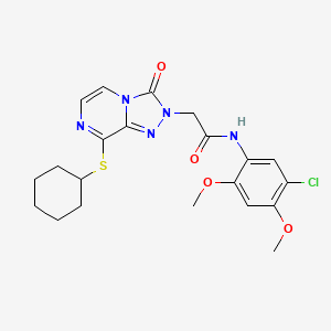 molecular formula C21H24ClN5O4S B2462950 N-(5-氯-2,4-二甲氧基苯基)-2-(8-(环己硫基)-3-氧代-[1,2,4]三唑并[4,3-a]哒嗪-2(3H)-基)乙酰胺 CAS No. 1251677-09-4