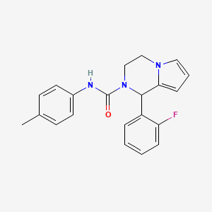 molecular formula C21H20FN3O B2462970 1-(2-fluorophenyl)-N-(4-methylphenyl)-3,4-dihydro-1H-pyrrolo[1,2-a]pyrazine-2-carboxamide CAS No. 899959-72-9
