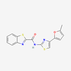 molecular formula C16H11N3O2S2 B2462971 N-[4-(5-methylfuran-2-yl)-1,3-thiazol-2-yl]-1,3-benzothiazole-2-carboxamide CAS No. 477485-25-9