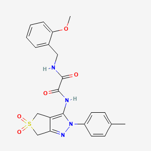 molecular formula C22H22N4O5S B2462981 N1-(5,5-dioxido-2-(p-tolyl)-4,6-dihydro-2H-thieno[3,4-c]pyrazol-3-yl)-N2-(2-methoxybenzyl)oxalamide CAS No. 899994-66-2