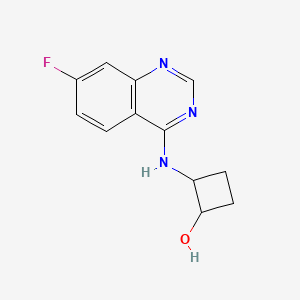 molecular formula C12H12FN3O B2462989 2-[(7-氟喹唑啉-4-基)氨基]环丁醇 CAS No. 2197491-33-9