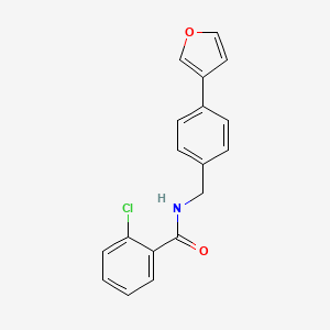 molecular formula C18H14ClNO2 B2462990 2-chloro-N-(4-(furan-3-yl)benzyl)benzamide CAS No. 2034284-47-2