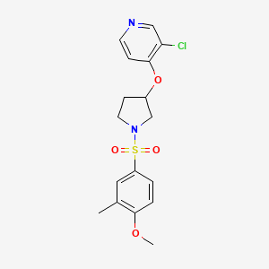 molecular formula C17H19ClN2O4S B2462992 3-氯-4-((1-((4-甲氧基-3-甲基苯基)磺酰基)吡咯烷-3-基)氧基)吡啶 CAS No. 2034576-63-9