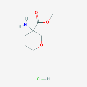 molecular formula C8H16ClNO3 B2462996 Ethyl 3-aminooxane-3-carboxylate;hydrochloride CAS No. 2309455-54-5