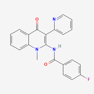 4-fluoro-N-(1-methyl-4-oxo-3-(pyridin-2-yl)-1,4-dihydroquinolin-2-yl)benzamide