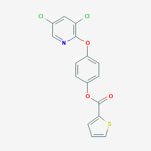 molecular formula C16H9Cl2NO3S B246300 Thiophene-2-carboxylic acid, 4-(3,5-dichloropyridin-2-yloxy)phenyl ester 