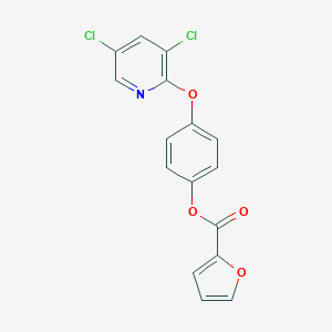 molecular formula C16H9Cl2NO4 B246301 4-[(3,5-Dichloro-2-pyridyl)oxy]phenyl 2-furoate 
