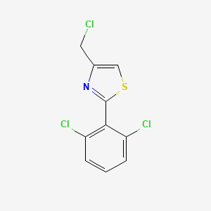 molecular formula C10H6Cl3NS B2463012 4-(Chloromethyl)-2-(2,6-dichlorophenyl)-1,3-thiazole CAS No. 90877-03-5