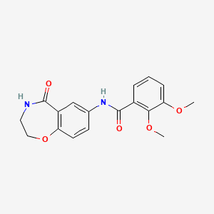 molecular formula C18H18N2O5 B2463014 2,3-二甲氧基-N-(5-氧代-2,3,4,5-四氢苯并[f][1,4]恶杂环-7-基)苯甲酰胺 CAS No. 922056-16-4
