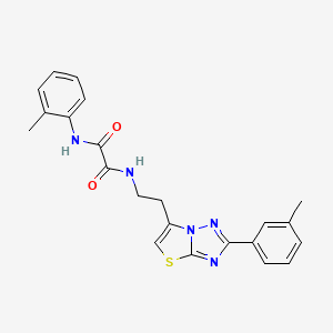 molecular formula C22H21N5O2S B2463021 N1-(邻甲苯基)-N2-(2-(2-(间甲苯基)噻唑并[3,2-b][1,2,4]三唑-6-基)乙基)草酰胺 CAS No. 894040-28-9