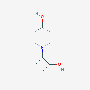 molecular formula C9H17NO2 B2463031 1-(2-羟基环丁基)哌啶-4-醇 CAS No. 1859226-77-9