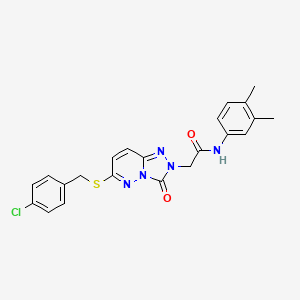 2-(6-{[(4-chlorophenyl)methyl]sulfanyl}-3-oxo-2H,3H-[1,2,4]triazolo[4,3-b]pyridazin-2-yl)-N-(3,4-dimethylphenyl)acetamide