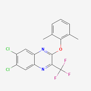 molecular formula C17H11Cl2F3N2O B2463060 6,7-Dichloro-2-(2,6-dimethylphenoxy)-3-(trifluoromethyl)quinoxaline CAS No. 478040-15-2