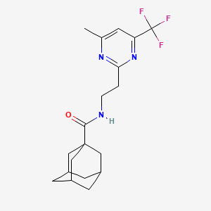 (3r,5r,7r)-N-(2-(4-methyl-6-(trifluoromethyl)pyrimidin-2-yl)ethyl)adamantane-1-carboxamide