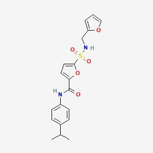 molecular formula C19H20N2O5S B2463070 5-(N-(呋喃-2-基甲基)磺酰胺基)-N-(4-异丙基苯基)呋喃-2-甲酰胺 CAS No. 1172945-02-6