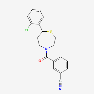 3-(7-(2-Chlorophenyl)-1,4-thiazepane-4-carbonyl)benzonitrile