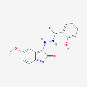 molecular formula C16H13N3O4 B246309 2-hydroxy-N'-(5-methoxy-2-oxoindol-3-yl)benzohydrazide 