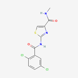 molecular formula C12H9Cl2N3O2S B2463091 2-(2,5-dichlorobenzamido)-N-methylthiazole-4-carboxamide CAS No. 954707-29-0