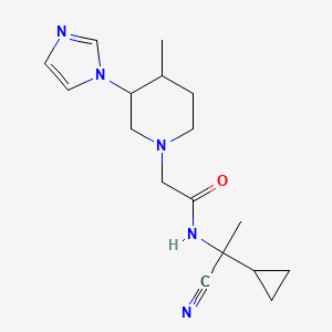 molecular formula C17H25N5O B2463131 N-(1-Cyano-1-cyclopropylethyl)-2-(3-imidazol-1-yl-4-methylpiperidin-1-yl)acetamide CAS No. 2224314-56-9