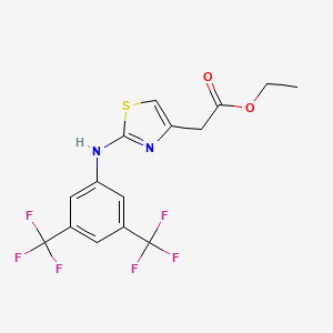 B2463132 Ethyl 2-(4-((3,5-bis(trifluoromethyl)phenyl)amino)-3,5-thiazolyl)acetate CAS No. 1022395-69-2