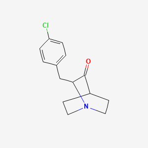 molecular formula C14H16ClNO B2463133 2-(4-Chlorobenzyl)-3-quinuclidinone CAS No. 112628-51-0