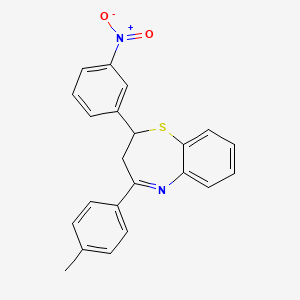 molecular formula C22H18N2O2S B2463137 4-(4-甲基苯基)-2-(3-硝基苯基)-2,3-二氢-1,5-苯并噻吩 CAS No. 315697-39-3