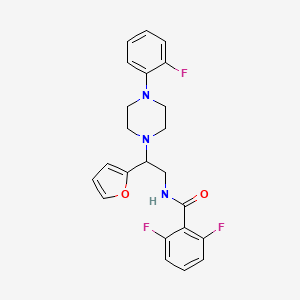 molecular formula C23H22F3N3O2 B2463139 2,6-difluoro-N-(2-(4-(2-fluorophenyl)piperazin-1-yl)-2-(furan-2-yl)ethyl)benzamide CAS No. 877632-99-0