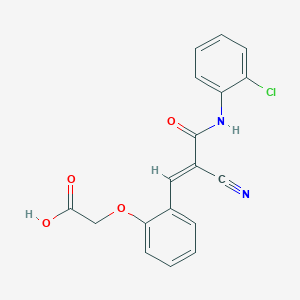 molecular formula C18H13ClN2O4 B2463140 2-[2-[(E)-3-(2-chloroanilino)-2-cyano-3-oxoprop-1-enyl]phenoxy]acetic acid CAS No. 1054478-57-7