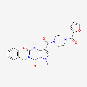 molecular formula C24H23N5O5 B2463141 3-benzyl-7-(4-(furan-2-carbonyl)piperazine-1-carbonyl)-5-methyl-1H-pyrrolo[3,2-d]pyrimidine-2,4(3H,5H)-dione CAS No. 921537-60-2