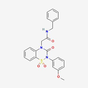 molecular formula C23H21N3O5S B2463146 N-benzyl-2-(2-(3-methoxyphenyl)-1,1-dioxido-3-oxo-2H-benzo[e][1,2,4]thiadiazin-4(3H)-yl)acetamide CAS No. 941950-83-0