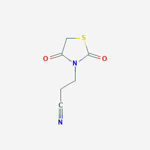 molecular formula C6H6N2O2S B2463147 3-(2,4-Dioxo-1,3-thiazolidin-3-yl)propanenitrile CAS No. 49545-02-0