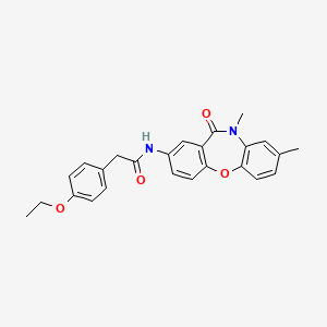 molecular formula C25H24N2O4 B2463150 N-(8,10-二甲基-11-氧代-10,11-二氢二苯并[b,f][1,4]恶氮杂卓-2-基)-2-(4-乙氧基苯基)乙酰胺 CAS No. 922060-89-7