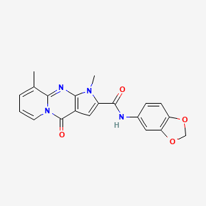 N-(benzo[d][1,3]dioxol-5-yl)-1,9-dimethyl-4-oxo-1,4-dihydropyrido[1,2-a]pyrrolo[2,3-d]pyrimidine-2-carboxamide