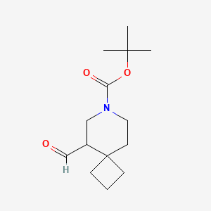 molecular formula C14H23NO3 B2463154 5-甲酰基-7-氮杂螺[3.5]壬烷-7-甲酸叔丁酯 CAS No. 2168729-31-3