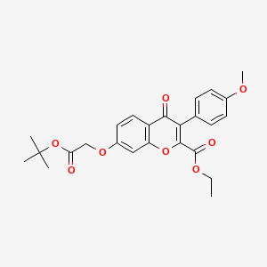 molecular formula C25H26O8 B2463161 ethyl 7-(2-(tert-butoxy)-2-oxoethoxy)-3-(4-methoxyphenyl)-4-oxo-4H-chromene-2-carboxylate CAS No. 610762-75-9