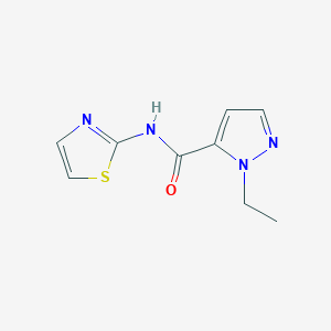molecular formula C9H10N4OS B2463169 1-ethyl-N-(1,3-thiazol-2-yl)-1H-pyrazole-5-carboxamide CAS No. 492426-57-0